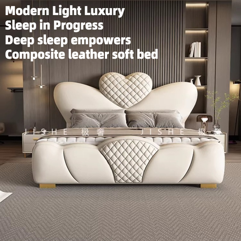 King Size Bed Frame With Storage Drawers - เตียงคู่ขนาด 200x220 ซม. พร้อมโครงเตียงควีนไซส์ โครงเตียงคิงไซส์ หัวเตียงแบบมีลิ้นชัก