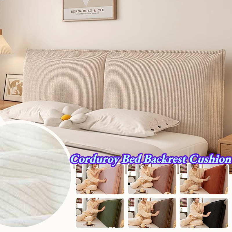 Headboard Cushion Backrest Tatami - เบาะรองหลังเตียงผ้าลูกฟูกแบบถอดได้ หมอนรองศีรษะขนาดใหญ่ นุ่มสบาย รองรับเอว ซักล้างได้ สำหรับบ้าน