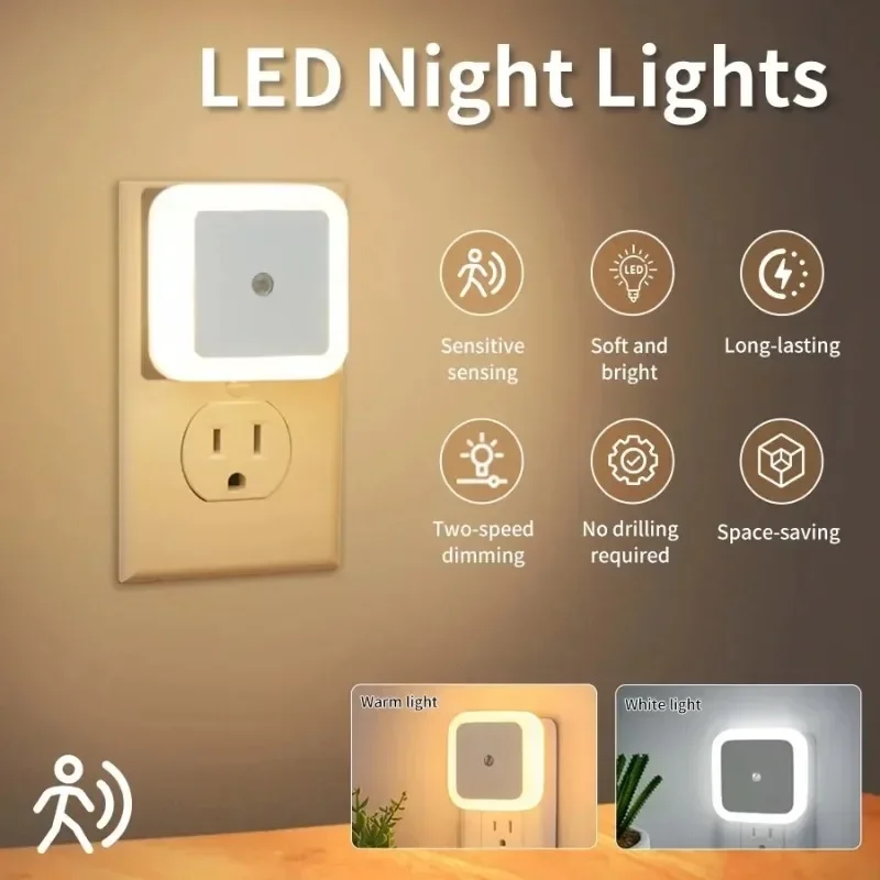 Floating Nightstand With Led Light - 1/6 ชิ้นไร้สาย LED Night Light Sensor