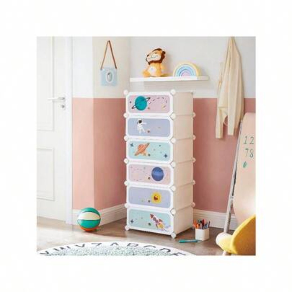 Shoe Rack Cabinet Narrow Entryway - ชั้นวางรองเท้า 6 ชั้นพร้อมบานประตู ตู้เก็บของแบบซ้อนกันได้สำหรับรองเท้า หนังสือ และเสื้อผ้า