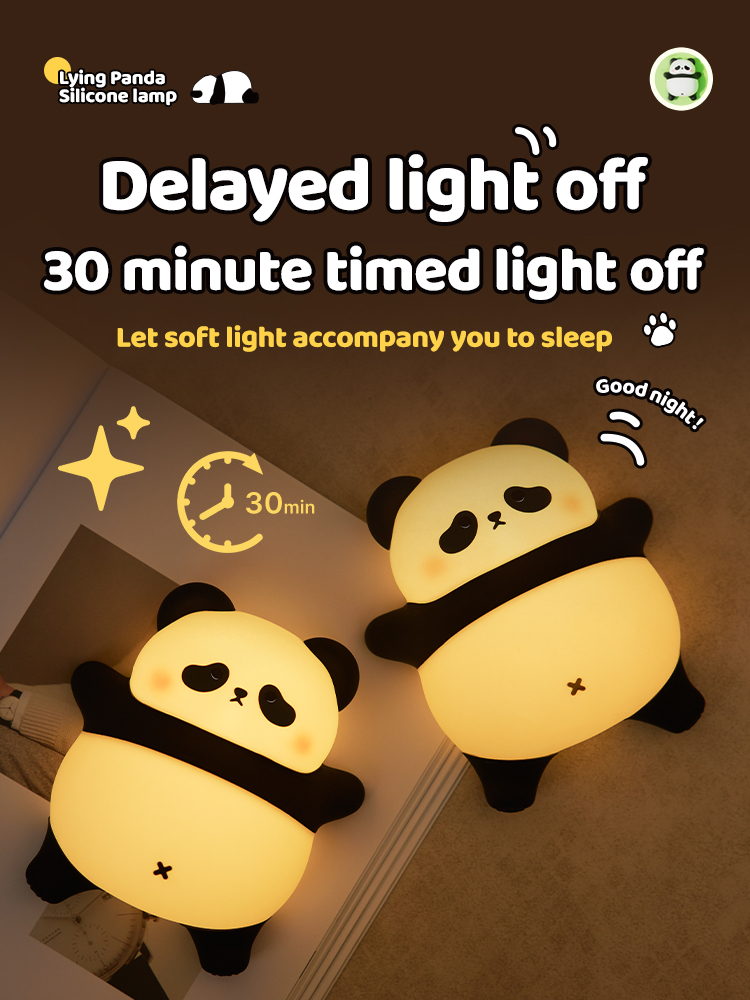 Floating Nightstand With Led Light - โคมไฟซิลิโคนแพนด้าเซ็นเซอร์ไฟระบบสัมผัสกลางคืน LED การ์ตูนน่ารักสำหรับเด็กของขวัญวันหยุดคริสต์มาสโคมไฟข้างเตียงตกแต่งห้อง