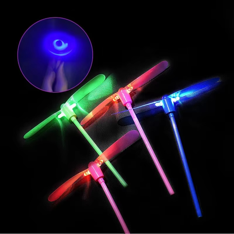 Floating Nightstand With Led Light - ของเล่นแมลงปอไม้ไผ่เรืองแสง LED ของเล่นหมุนมือสำหรับเด็ก ของชำร่วยงานปาร์ตี้ ของขวัญวันเกิดเด็ก เรืองแสงในเวลากลางคืน