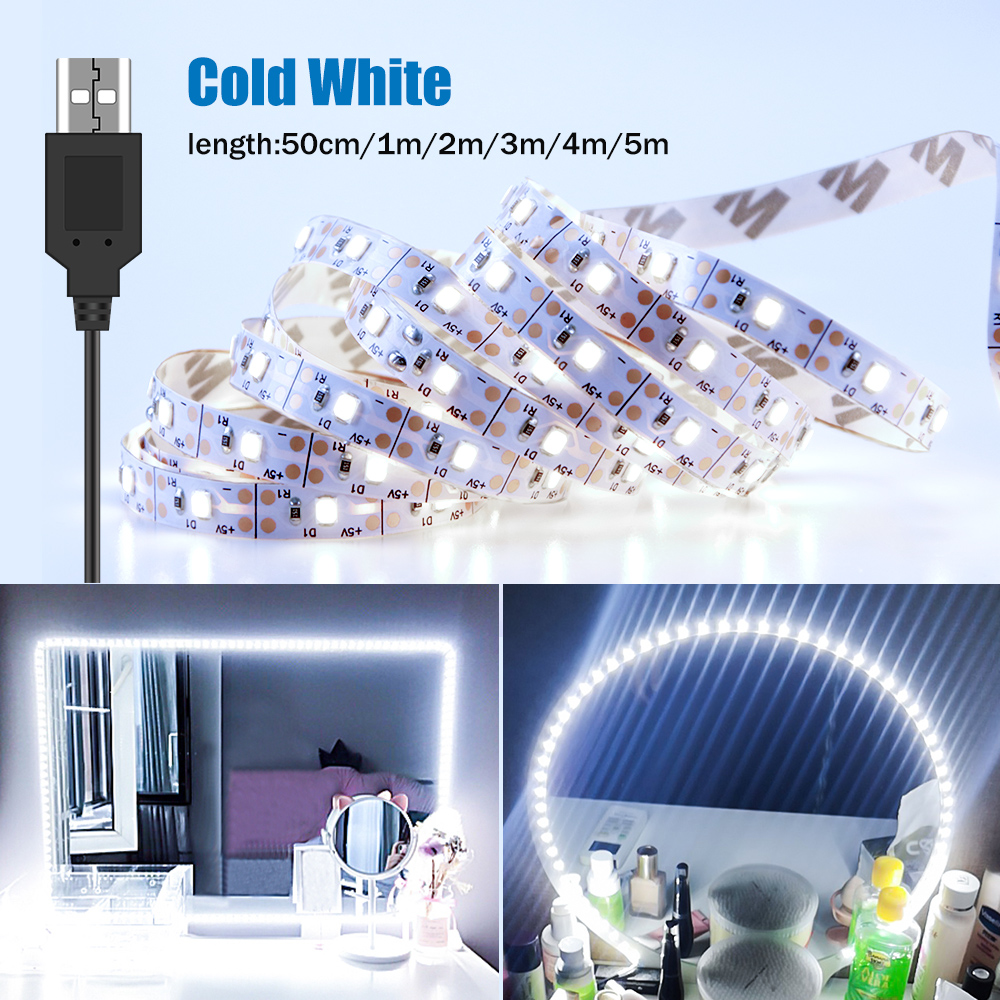 Dressing Table Vanity With Lighted Mirror - DC5V LED แต่งหน้ากระจก Light Strip USB