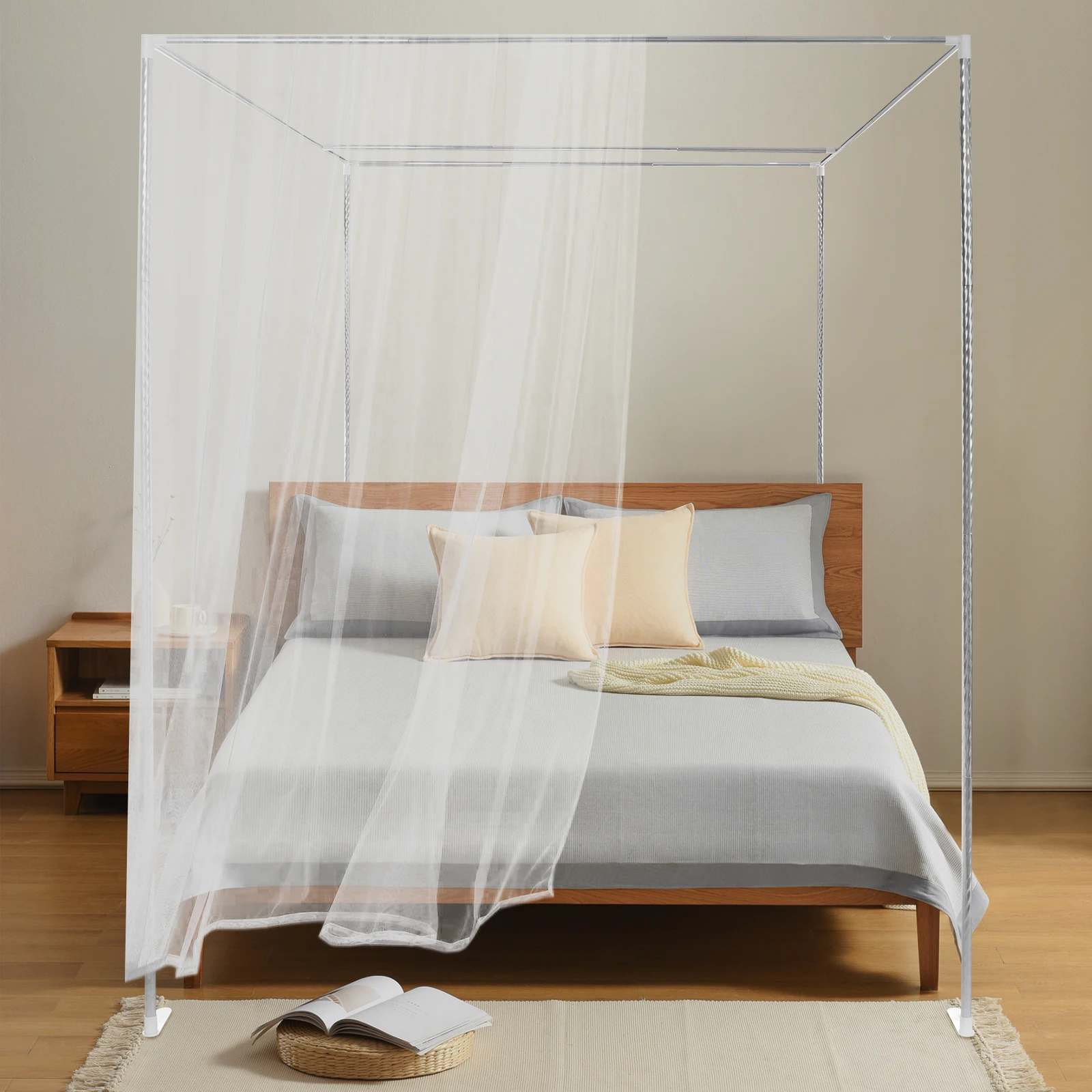 โครงเตียงแบบมีมุ้ง 4 มุม, โครง - Canopy Bed Frame Metal Queen บทวิจารณ์และราคา