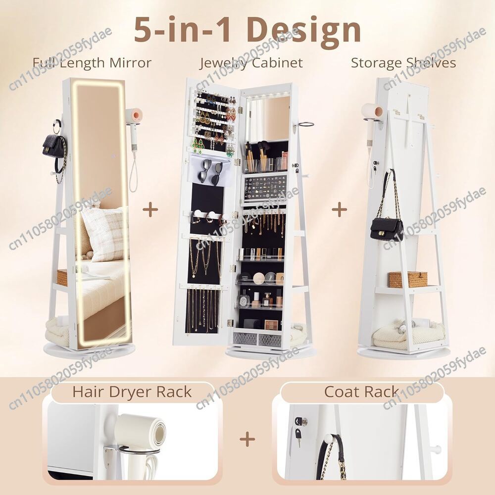 ตู้กระจกใส่เครื่องประดับแบบตั้ - Full Length Mirror Jewelry Armoire บทวิจารณ์และราคา