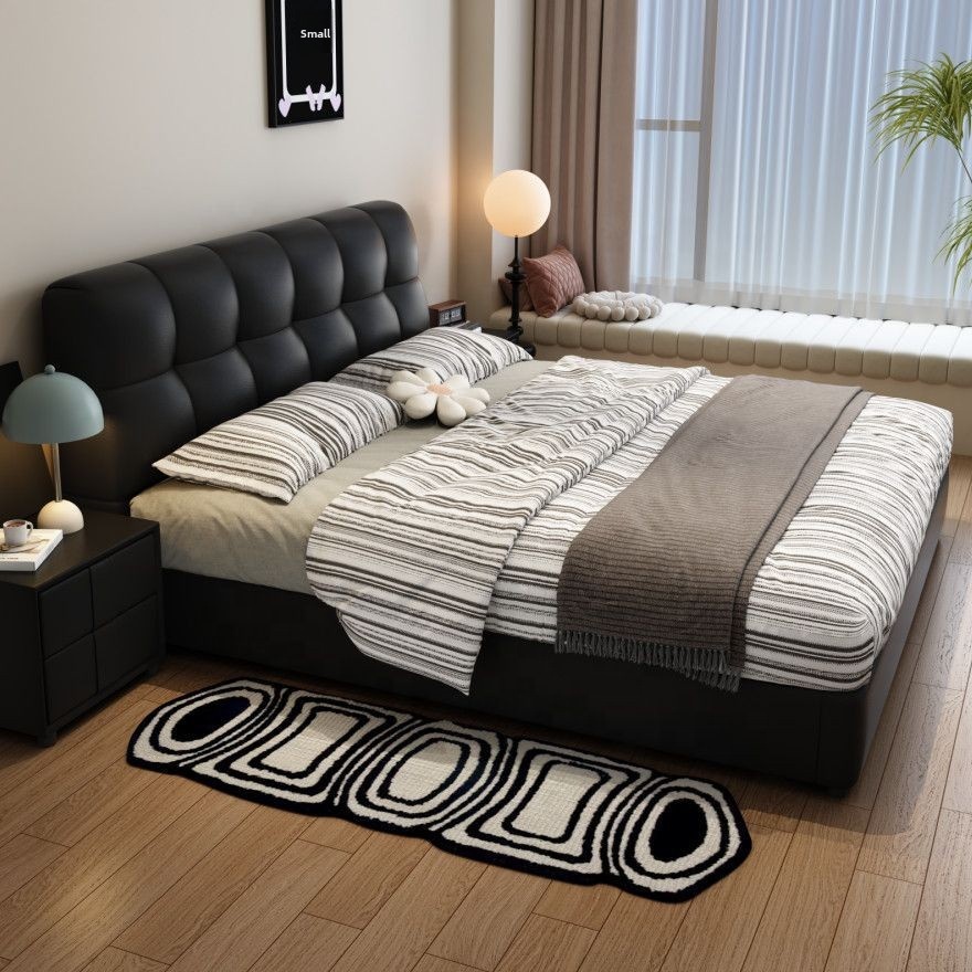 # โครงเตียงหนังสีดำแบบมีลิ้นชั - King Size Bed Frame With Storage Drawers บทวิจารณ์และราคา