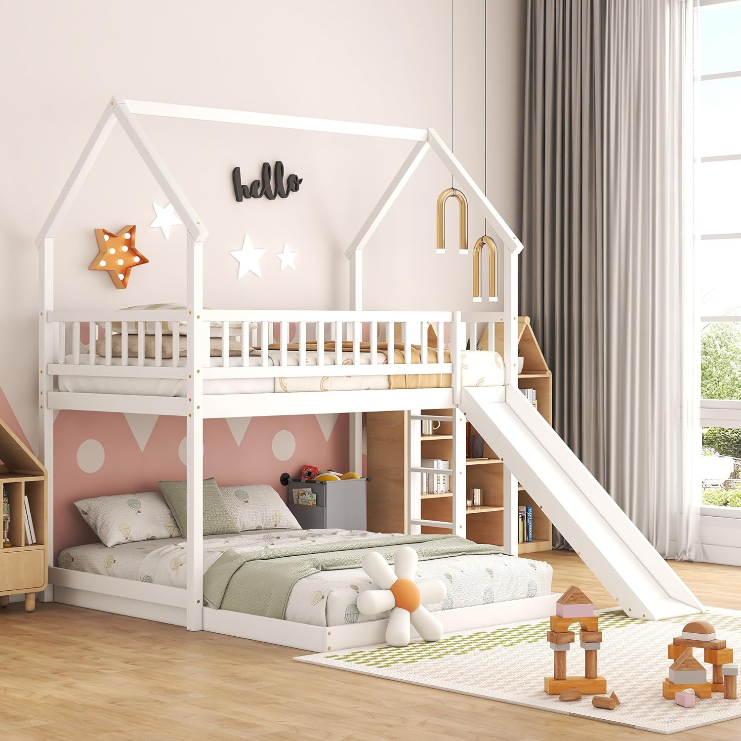 เตียงสองชั้นพร้อมบันไดและสไลด์ - Bunk Bed With Stairs And Slide บทวิจารณ์และราคา