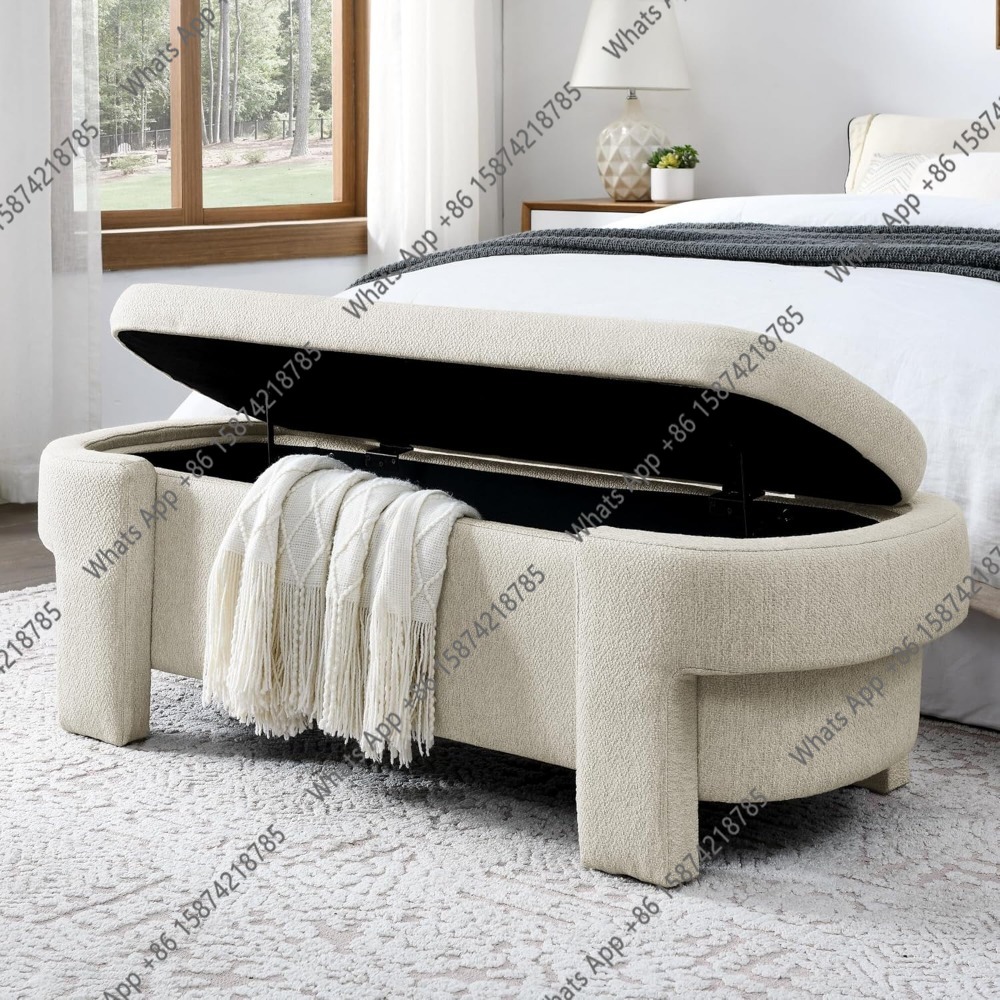 ม้านั่งเก็บของทรงวงรีหุ้มผ้าลิ - Bedroom Furniture บทวิจารณ์และราคา