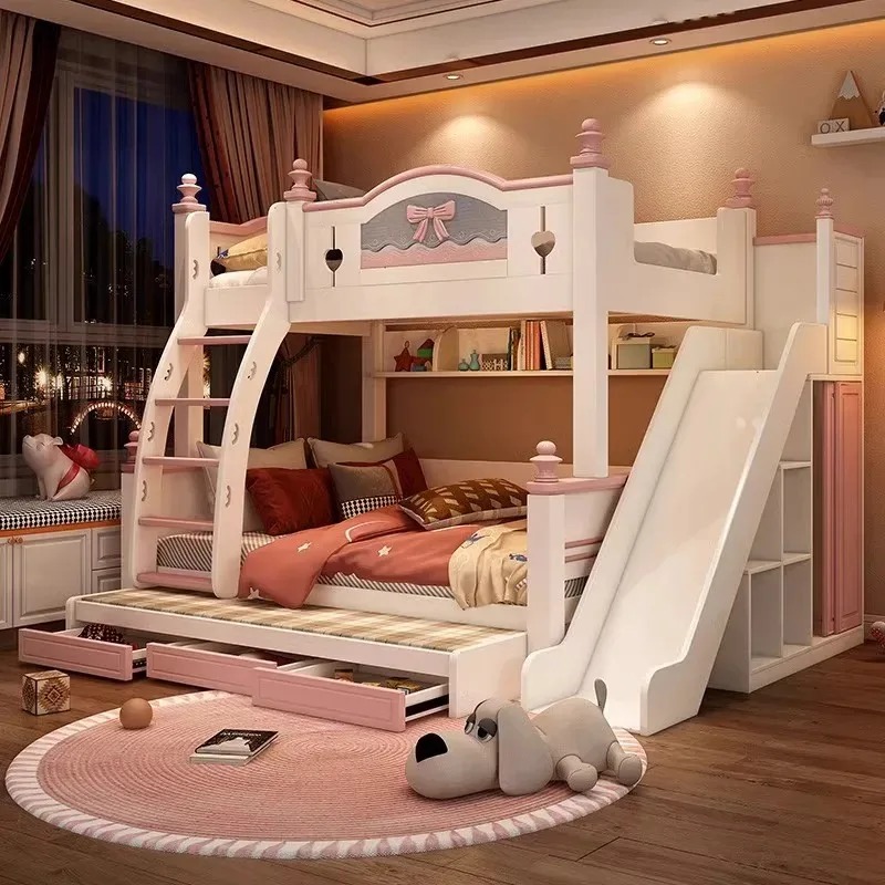 เตียงสองชั้นไม้จริงสั่งทำราคาถ - Bunk Bed With Stairs And Slide บทวิจารณ์และราคา