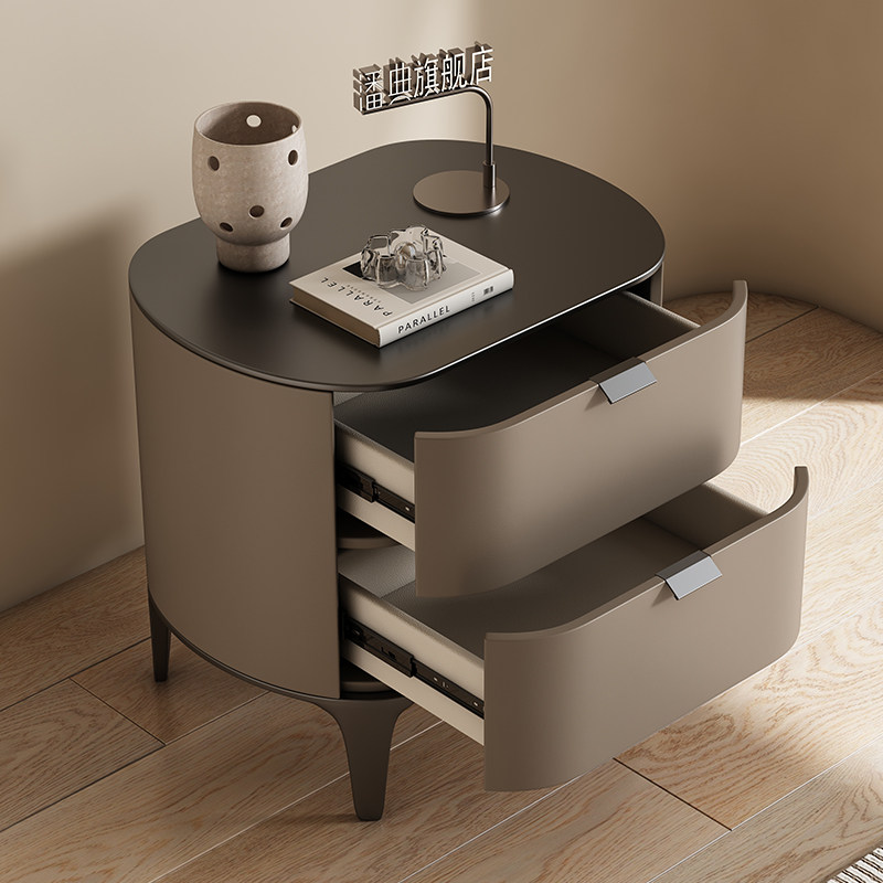 โต๊ะข้างเตียงสุดหรู เฟอร์นิเจอ - Solid Wood Nightstand 2 Drawers บทวิจารณ์และราคา