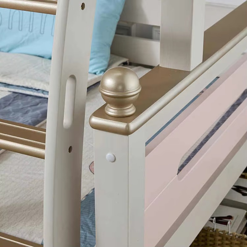 เตียงสองชั้นไม้จริงแบบเรียบง่า - Bunk Bed With Stairs And Slide บทวิจารณ์และราคา