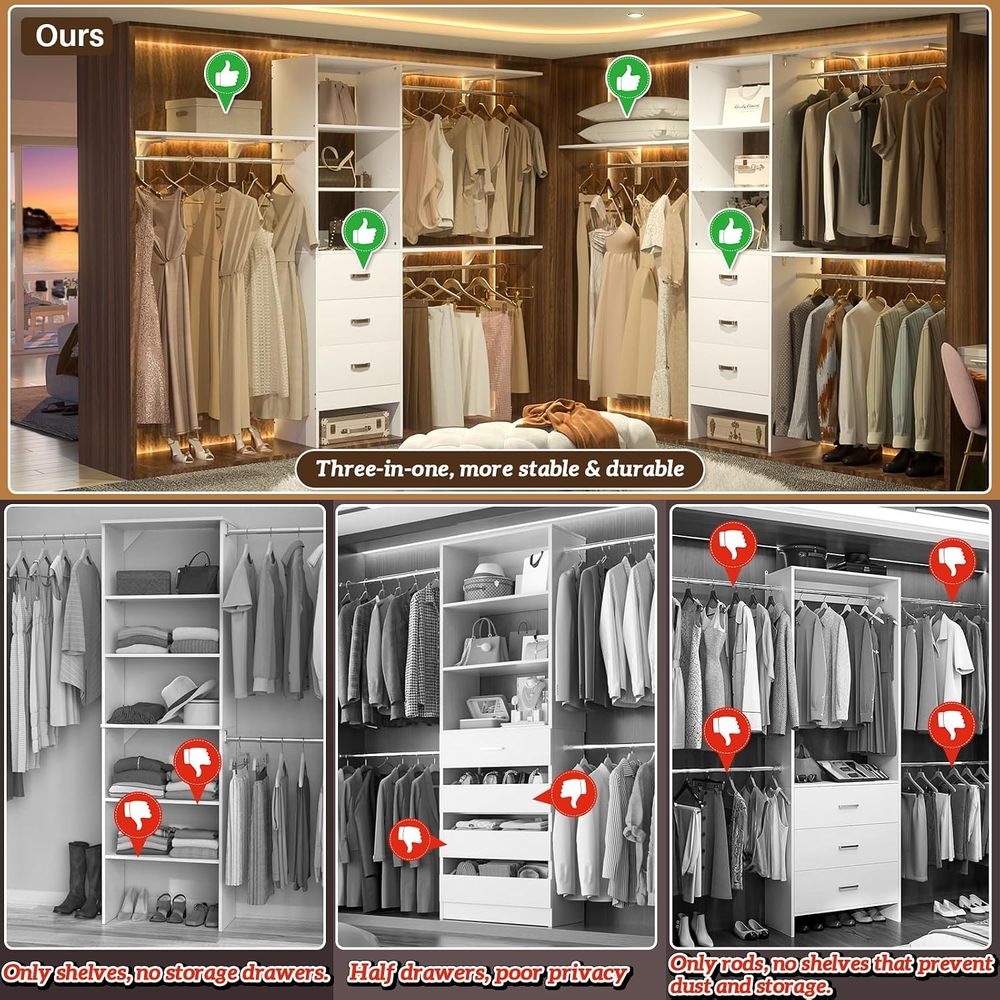 ระบบตู้เสื้อผ้า 8T, ระบบจัดระเ - Bedroom Furniture บทวิจารณ์และราคา