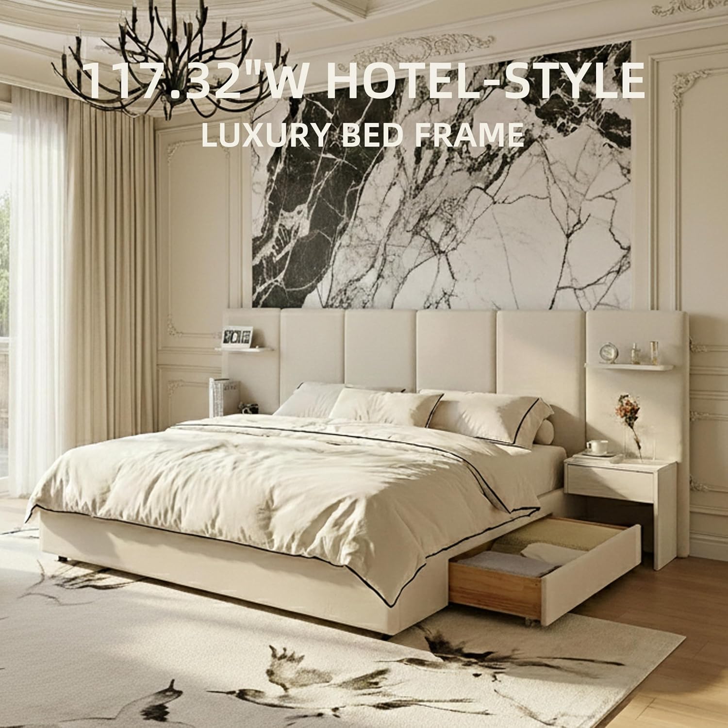 โครงเตียงขนาดคิงไซส์พร้อมที่เก - King Size Bed Frame With Storage Drawers บทวิจารณ์และราคา