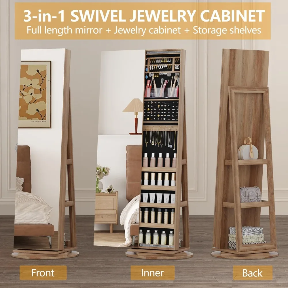 ตู้เก็บเครื่องประดับขนาดใหญ่ 6 - Full Length Mirror Jewelry Armoire บทวิจารณ์และราคา