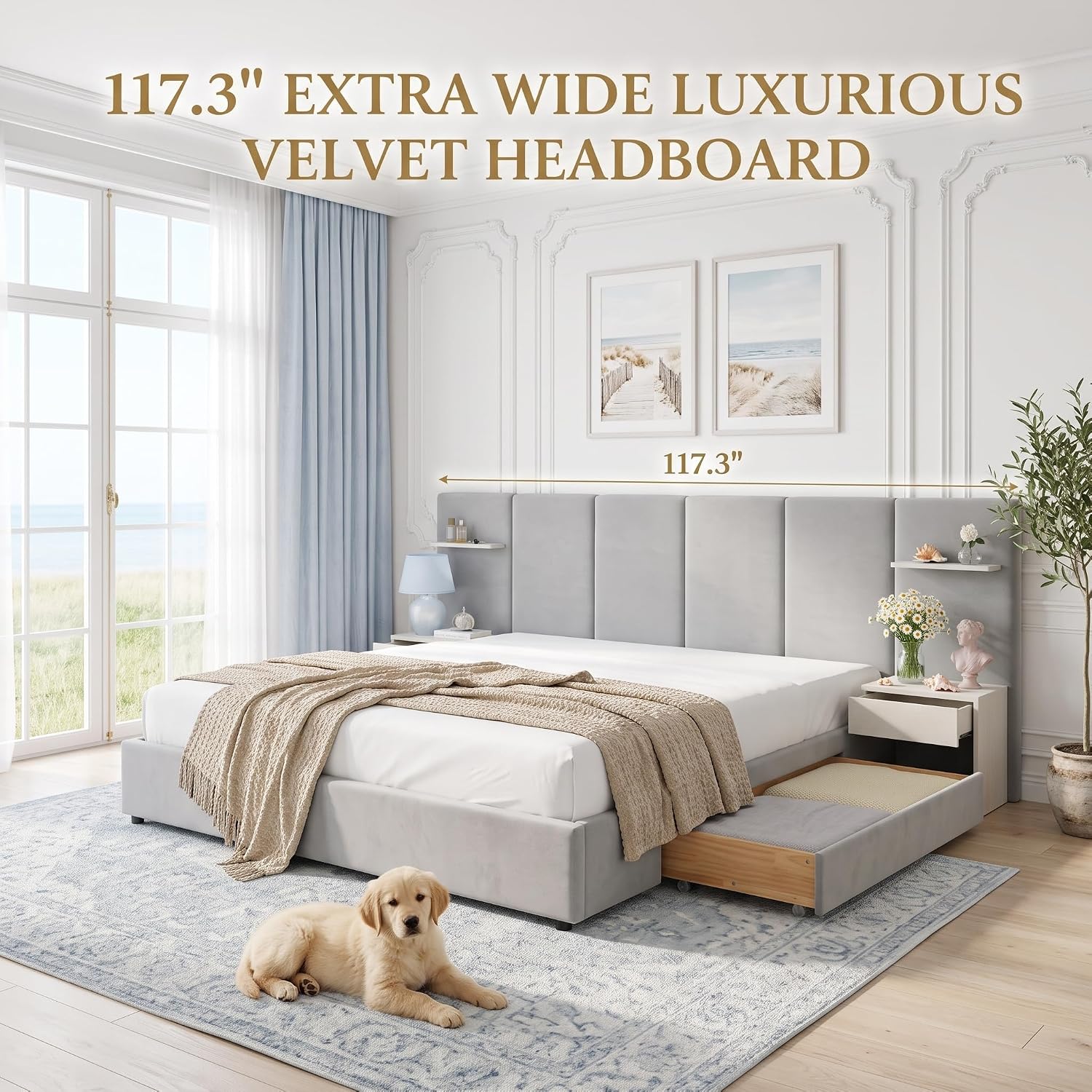 โครงเตียงขนาดคิงไซส์พร้อมที่เก - King Size Bed Frame With Storage Drawers บทวิจารณ์และราคา