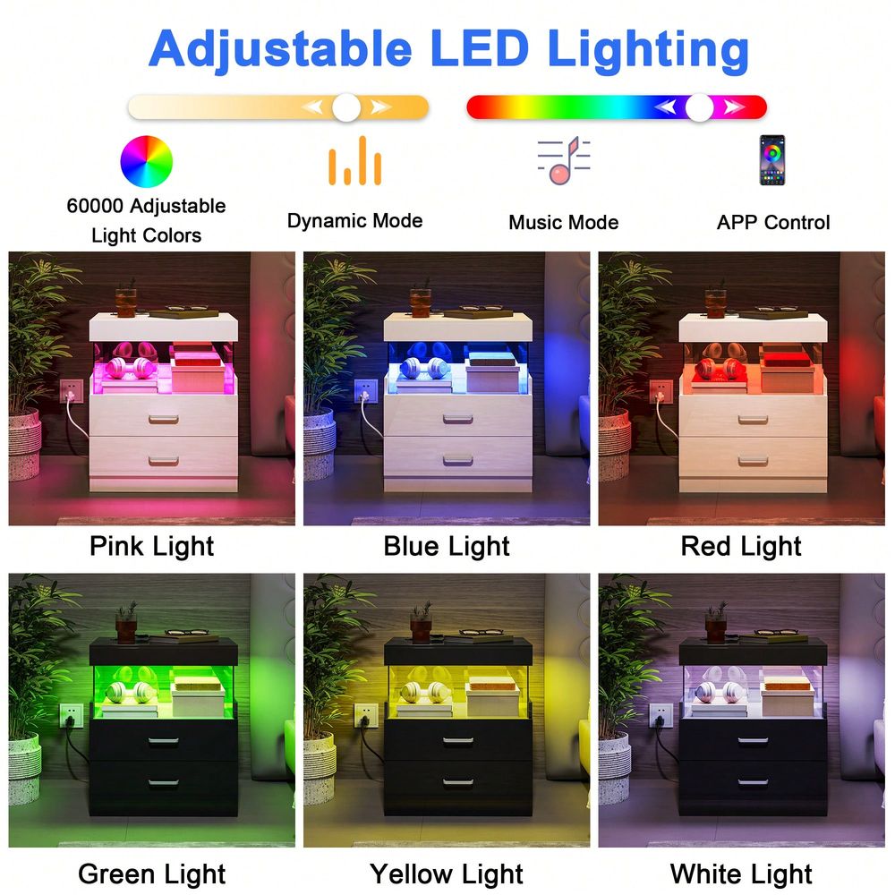 โต๊ะข้างเตียง LED สีดำพร้อมสถา - Floating Nightstand With Led Light บทวิจารณ์และราคา