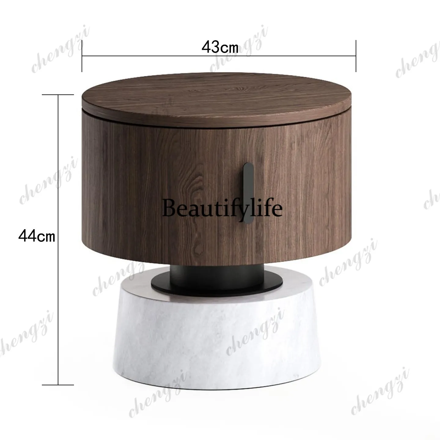 โต๊ะข้างเตียงไม้เนื้อแข็งทรงกล - Tables บทวิจารณ์และราคา