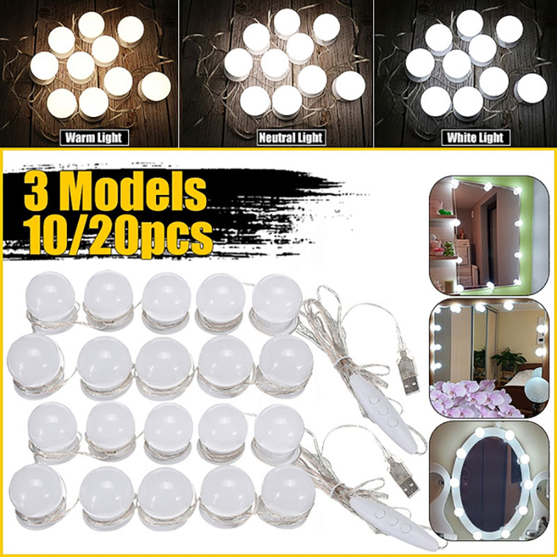 LED แต่งหน้ากระจกหลอดไฟชาร์จ U - Dressing Table Vanity With Lighted Mirror บทวิจารณ์และราคา