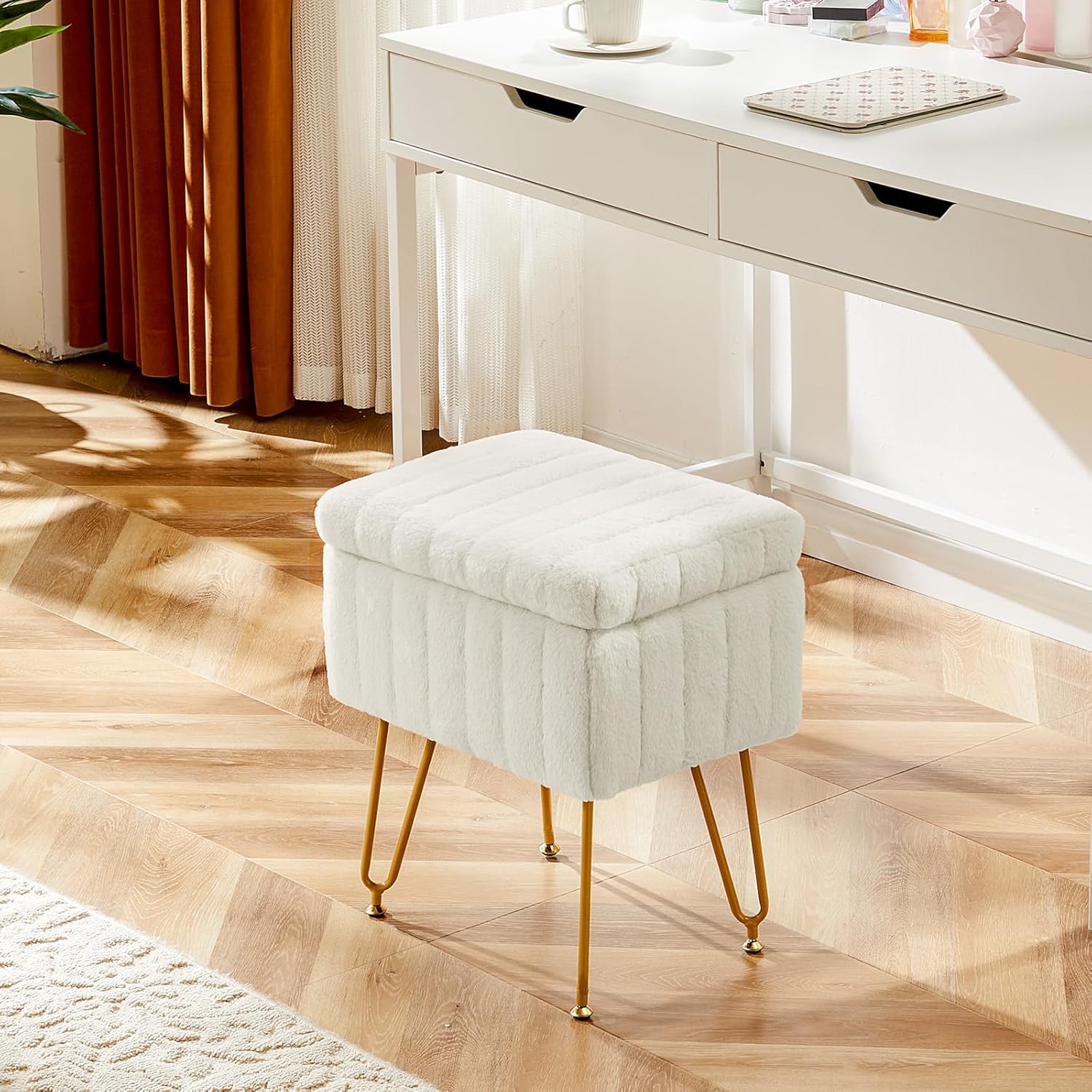 เก้าอี้สตูลเก็บของสีขาว, ออตโต - Bedroom Furniture บทวิจารณ์และราคา