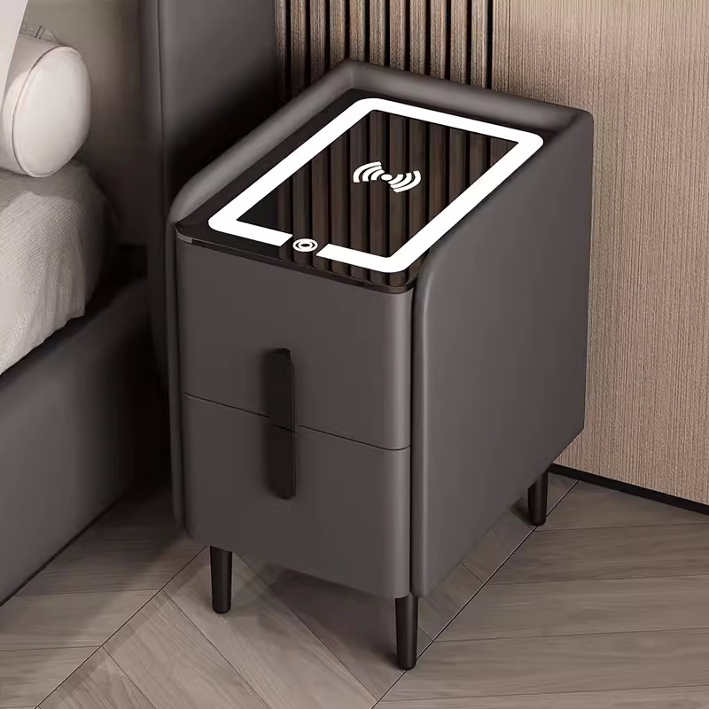 โต๊ะข้างเตียงอัจฉริยะสไตล์นอร์ - Solid Wood Nightstand 2 Drawers บทวิจารณ์และราคา
