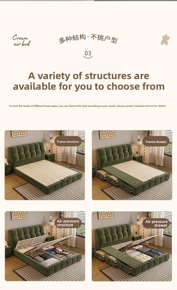 เตียงหุ้มเบาะผ้าเชนิลล์เนื้อพิ - Gas Lift Storage Bed Hydraulic บทวิจารณ์และราคา