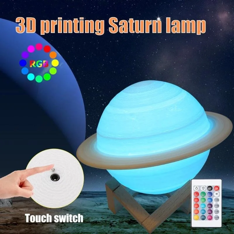 LED Night Light 3D พิมพ์ Satur - Floating Nightstand With Led Light บทวิจารณ์และราคา