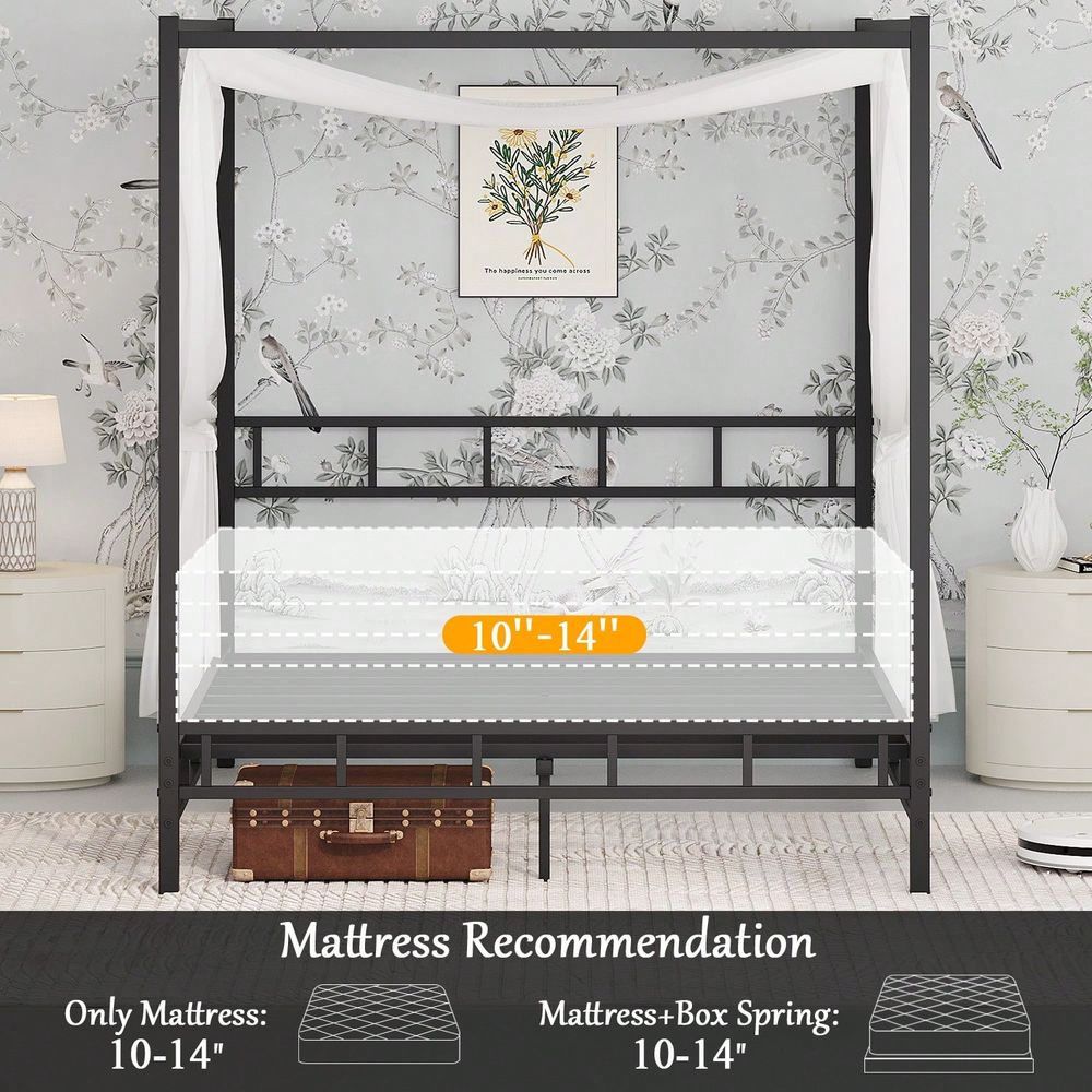 โครงเตียงโลหะแบบมีหลังคา, โครง - Canopy Bed Frame Metal Queen บทวิจารณ์และราคา