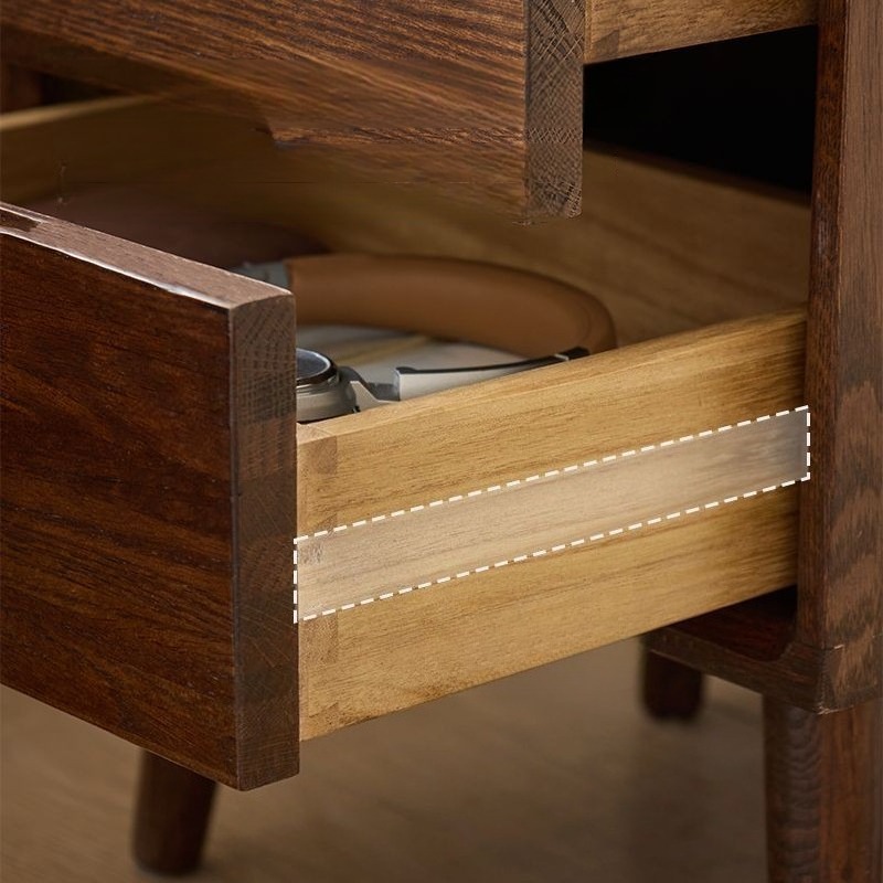 โต๊ะข้างเตียงไม้วินเทจโต๊ะข้าง - Solid Wood Nightstand 2 Drawers บทวิจารณ์และราคา