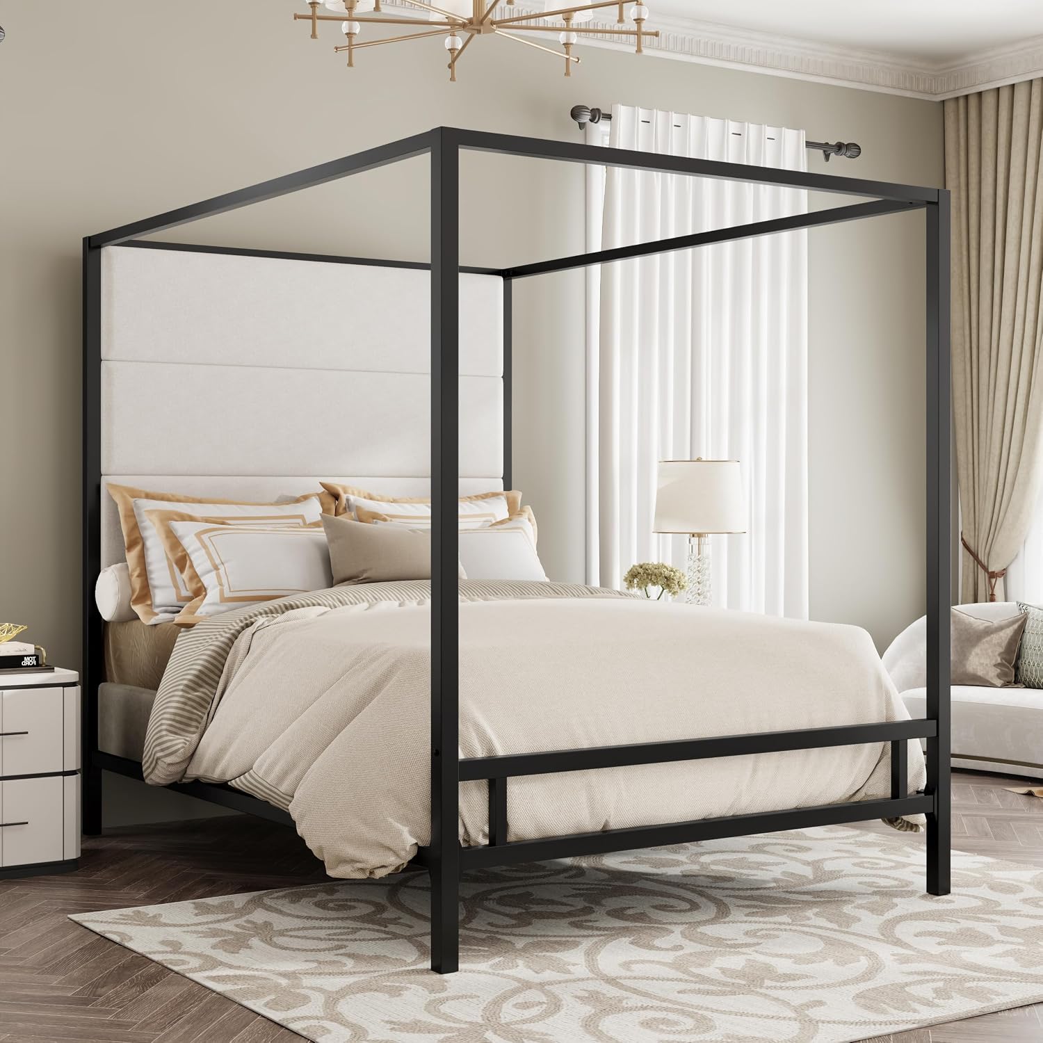 โครงเตียงควีนไซส์แบบมีหลังคา โ - Canopy Bed Frame Metal Queen บทวิจารณ์และราคา