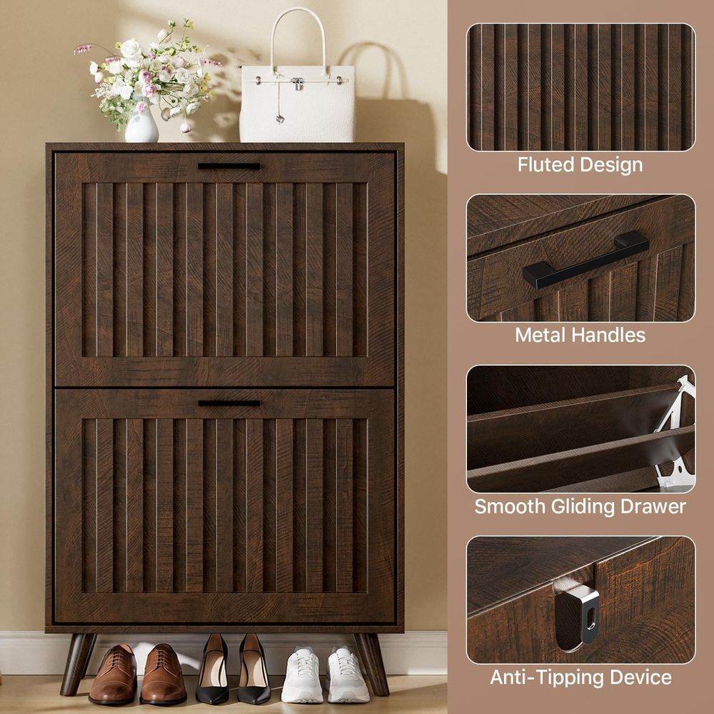 ตู้เก็บรองเท้าหรือตู้เก็บรองเท - Shoe Rack Cabinet Narrow Entryway บทวิจารณ์และราคา