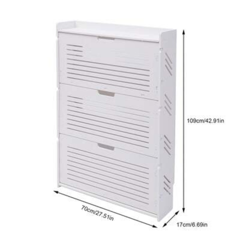 ตู้เก็บรองเท้าทันสมัย 3 ชั้นแบ - Shoe Rack Cabinet Narrow Entryway บทวิจารณ์และราคา