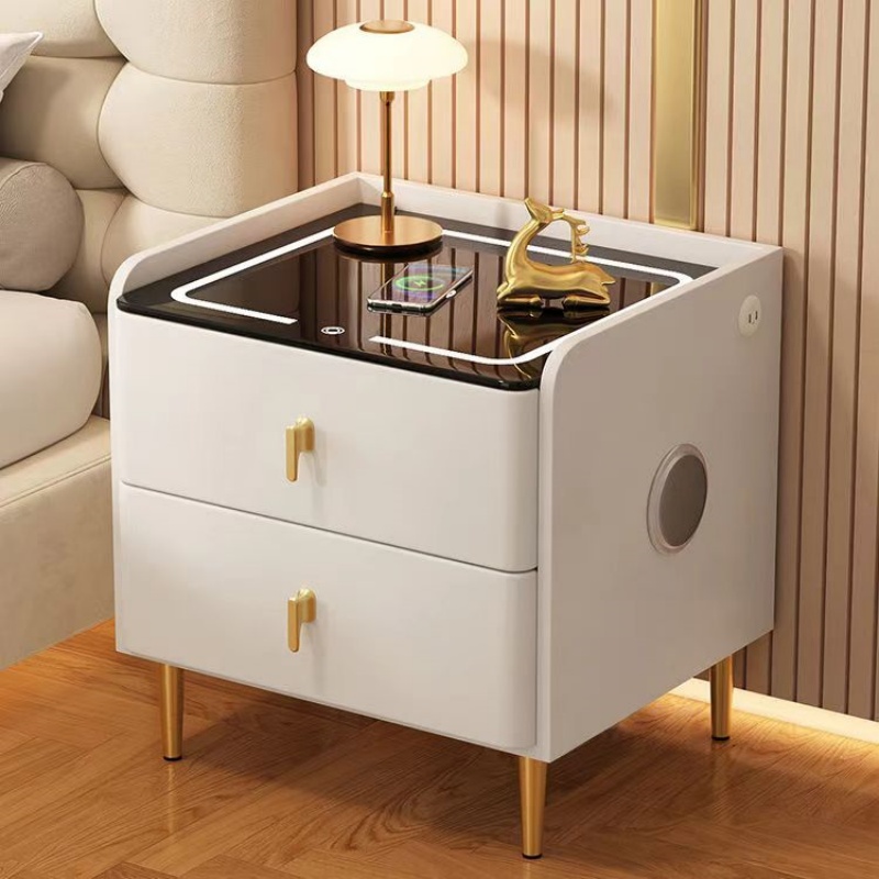 โต๊ะข้างเตียงไม้สไตล์นอร์ดิก 2 - Solid Wood Nightstand 2 Drawers บทวิจารณ์และราคา