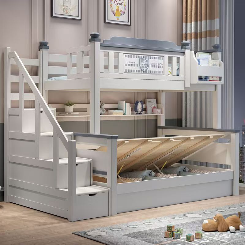เฟอร์นิเจอร์ห้องนอนเด็กไม้ราคา - Bunk Bed With Stairs And Slide บทวิจารณ์และราคา