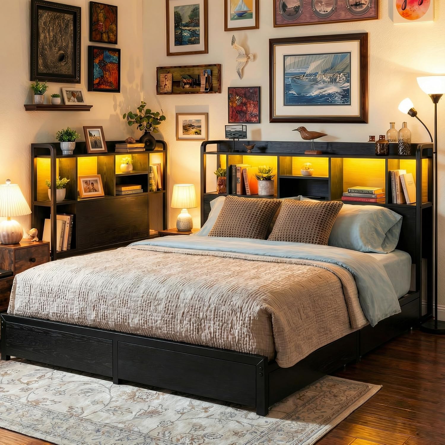 โครงเตียงขนาดคิงไซส์พร้อมที่เก - King Size Bed Frame With Storage Drawers บทวิจารณ์และราคา