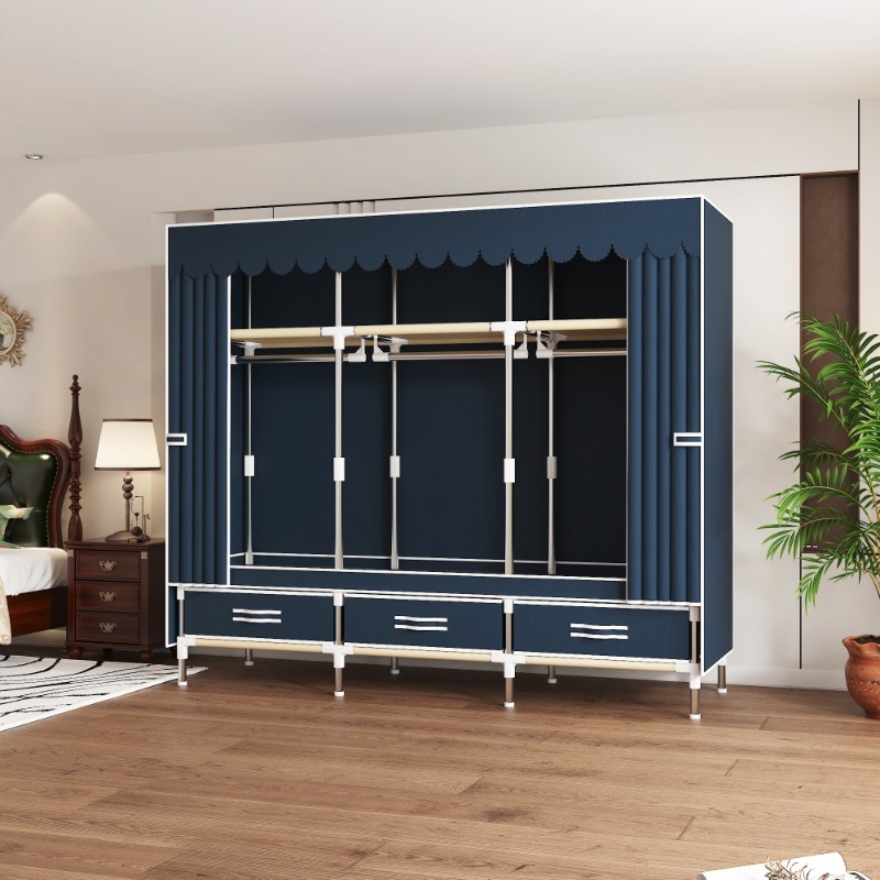 ตู้เสื้อผ้าผ้าขนาด 65 นิ้ว พร้ - Wardrobe Closet Portable Fabric Cover บทวิจารณ์และราคา