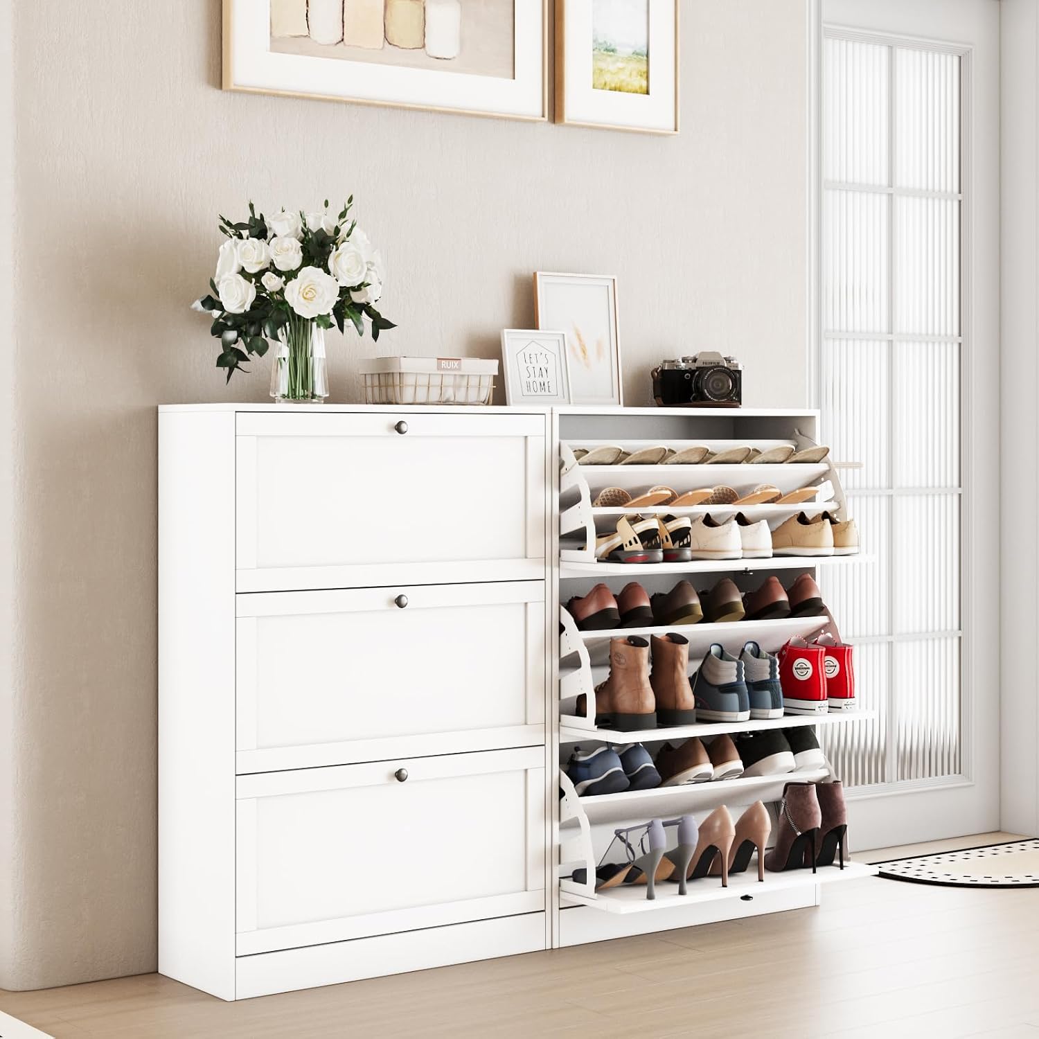 ตู้เก็บรองเท้า, ตู้เก็บของแบบส - Shoe Rack Cabinet Narrow Entryway บทวิจารณ์และราคา