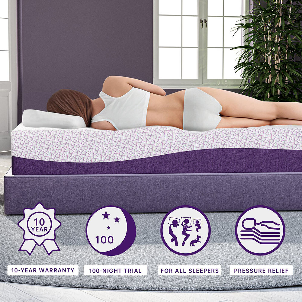OEM/ODM ที่นอนสีม่วงขนาดควีนไซ - Memory Foam Mattress In A Box Queen บทวิจารณ์และราคา