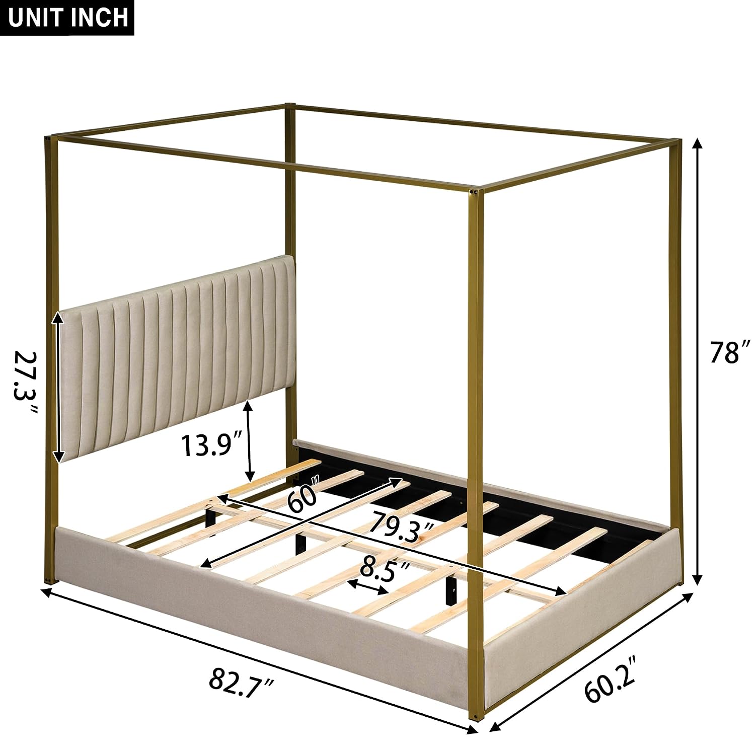 เตียงแพลตฟอร์มแบบมีหลังคาสไตล์ - Canopy Bed Frame Metal Queen บทวิจารณ์และราคา
