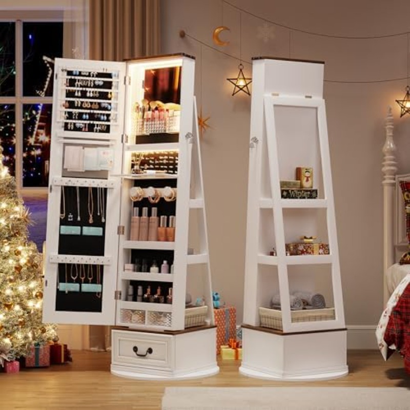 360 ° ตู้เก็บเครื่องประดับแบบห - Full Length Mirror Jewelry Armoire บทวิจารณ์และราคา