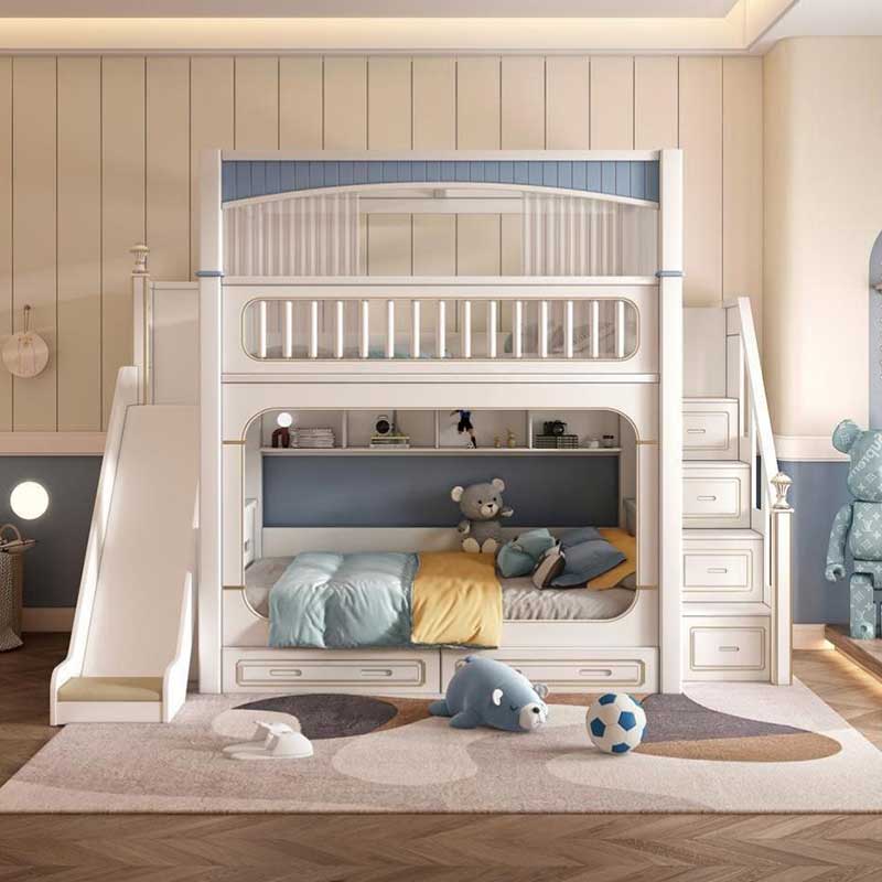 ชุดเฟอร์นิเจอร์ห้องนอนเด็กชายห - Bunk Bed With Stairs And Slide บทวิจารณ์และราคา