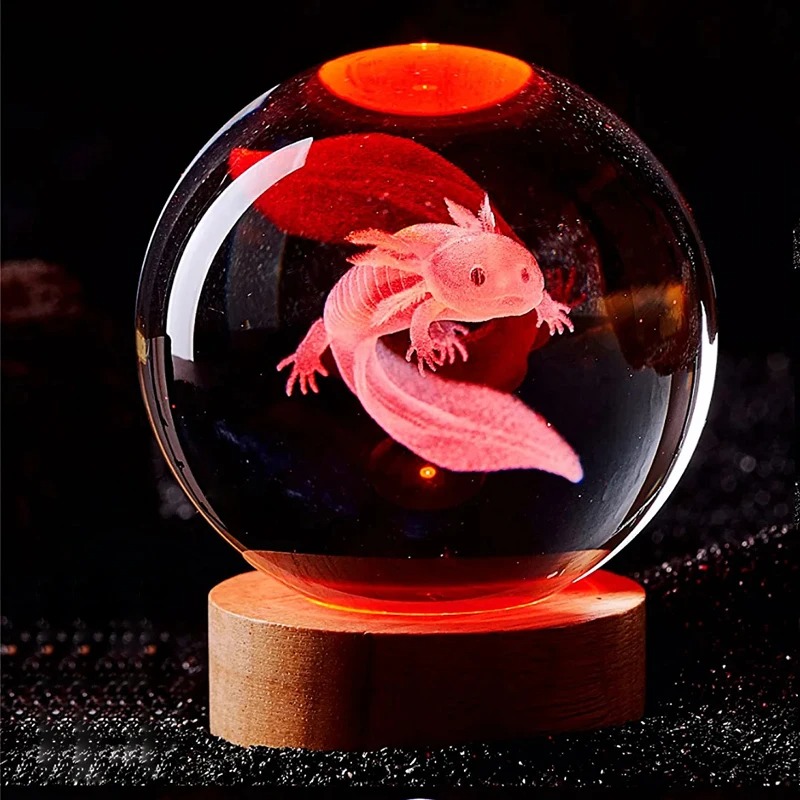 3D Axolotl เลเซอร์แกะสลักคริสต - Floating Nightstand With Led Light บทวิจารณ์และราคา