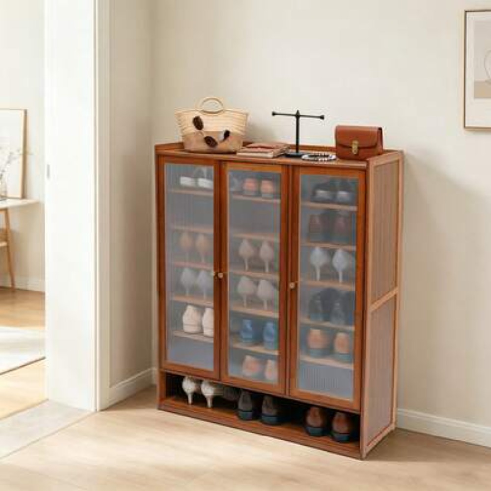 ตู้เก็บรองเท้า 8 ชั้น 3 ประตู  - Shoe Rack Cabinet Narrow Entryway บทวิจารณ์และราคา