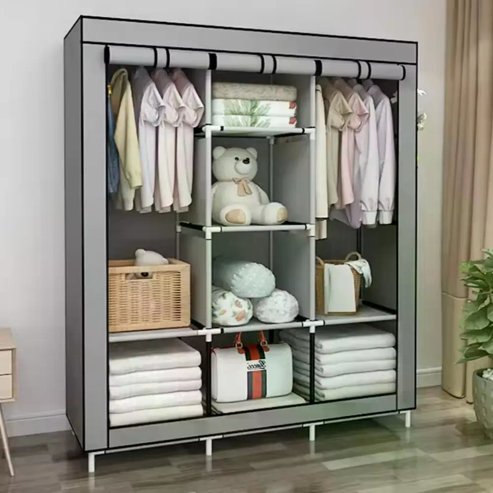 ตู้เสื้อผ้าผ้าไม่ทอแบบพกพาขนาด - Wardrobe Closet Portable Fabric Cover บทวิจารณ์และราคา