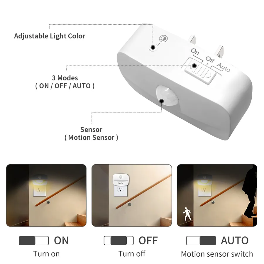 LED Night Light Motion Sensor  - Floating Nightstand With Led Light บทวิจารณ์และราคา
