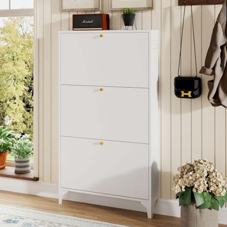 ตู้เก็บรองเท้าแบบตั้งพื้นพร้อม - Shoe Rack Cabinet Narrow Entryway บทวิจารณ์และราคา